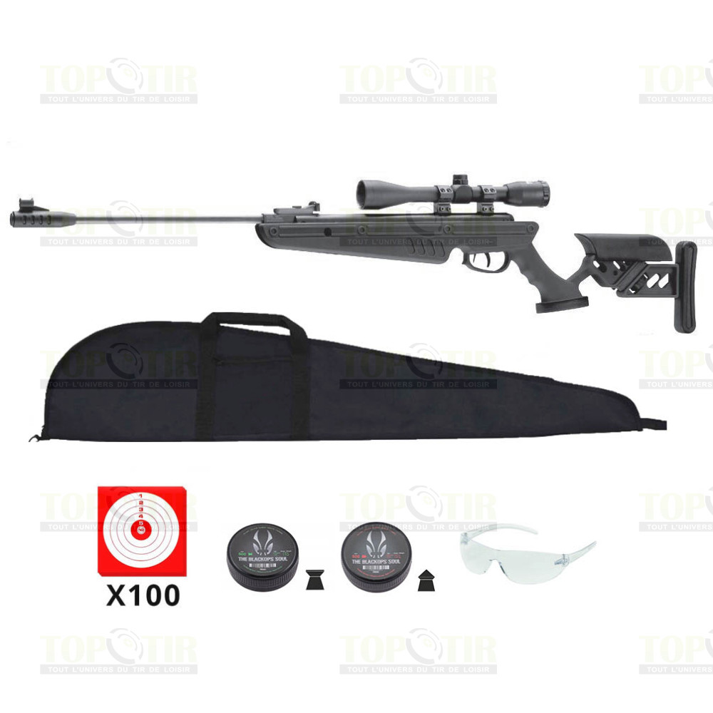 Pack carabine Swiss Arms TG-1 noir - 4.5mm - 19,9 joules + Lunette