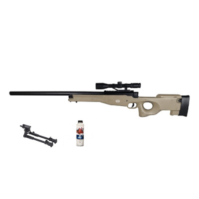 Pack Complet Sniper AIrsoft Mauser SR Tan 6mm 1.3J