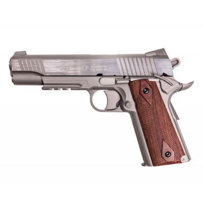 Pistolet Aisoft GNB Colt M45A1 culasse métal silver 6 mm Co2 1J