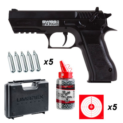 Super pack Pistolet Swiss Arms SA941 cal. 4.5mm BBS