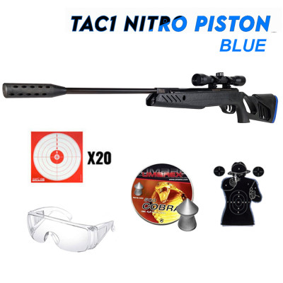 Pack SWISS ARMS TAC1 blue Nitro piston 20 joules + lunette de tir 4x32